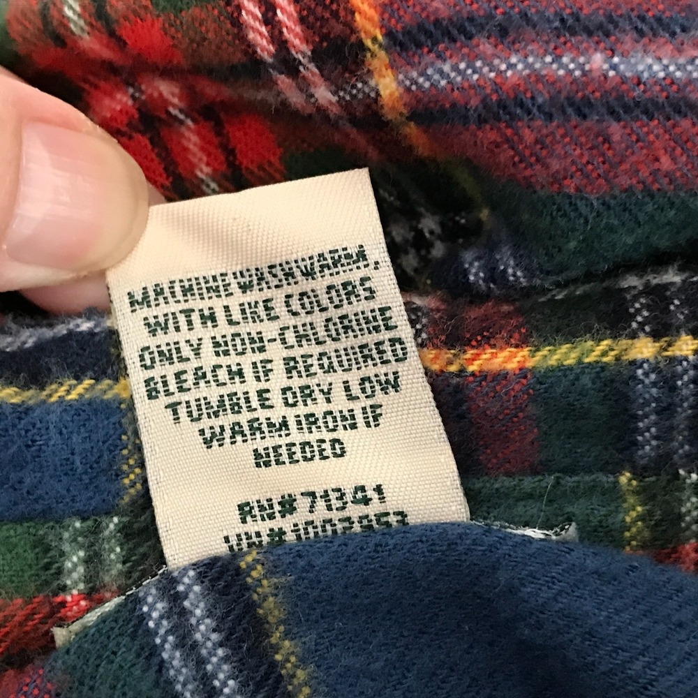 LL Bean Mens XL Scotch Plaid Flannel Shirt Traditional Fit Blue Red Cotton 22806 - Picture 7 of 12